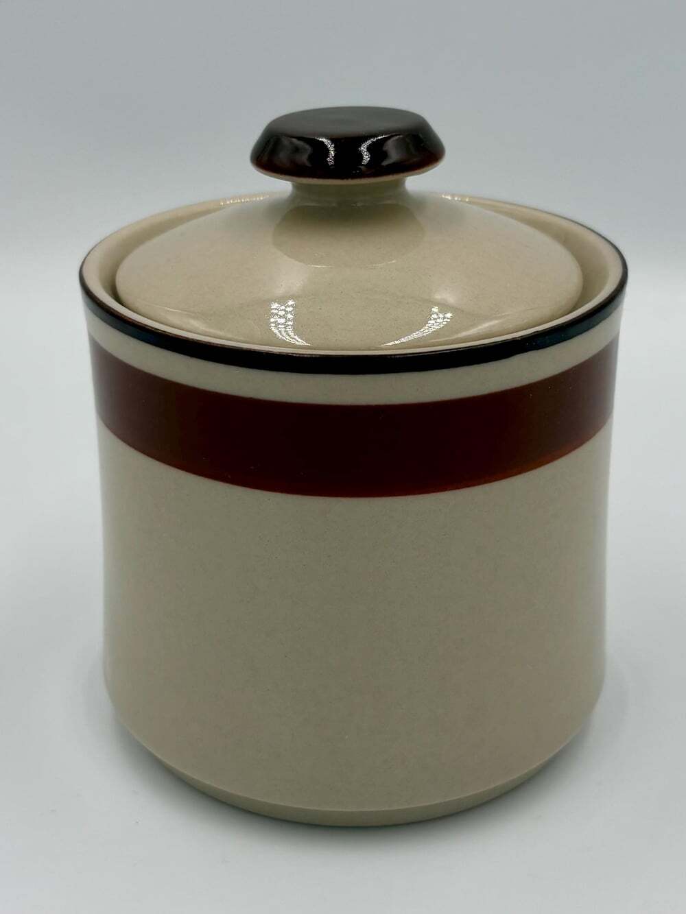 Vintage Strata Stoneware Sienna 871 Japan Lidded Sugar Bowl | Mid-Century Modern